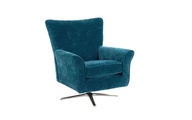Inspire Black Rockcliffe Fabric Swivel Chair