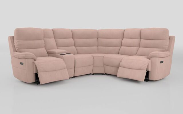 Ossett 2 Corner 2 Power Sofa with Left Hand Facing Console & Head Tilt - poltronesofà at ScS