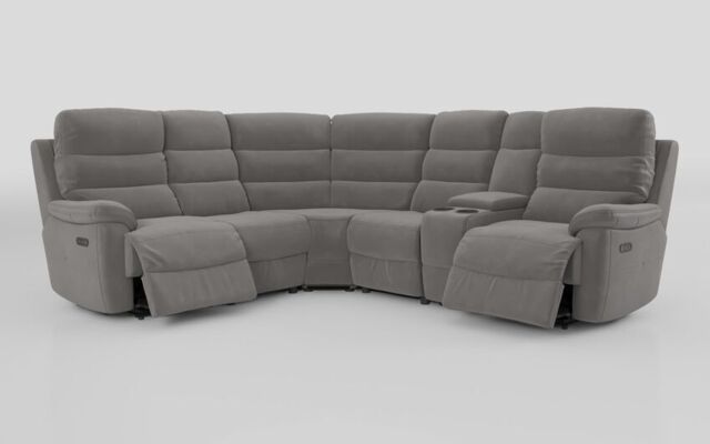 Ossett 2 Corner 2 Power Sofa with Right Hand Facing Console & Head Tilt - poltronesofà at ScS