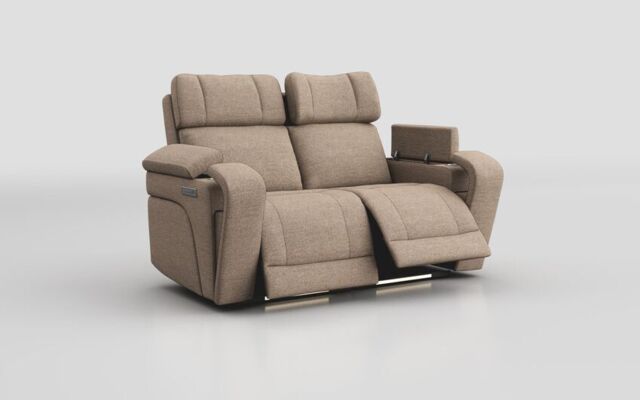 Adstock 2 Seater Power Recliner Sofa with Power Head Tilt, Lumbar, Massage, Audio, Heat & LED Lights - poltronesofà at ScS