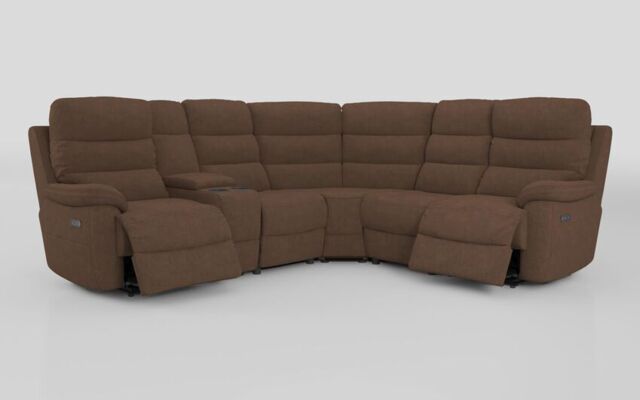 Ossett 2 Corner 2 Power Sofa with Left Hand Facing Console & Head Tilt - poltronesofà at ScS