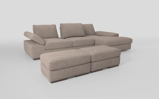 Savazza 4 Seater Sofa with Adjustable Back Rest Right Hand Facing Lounger & Two Ottoman Footstools - poltronesofà at ScS