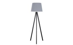 ScS Living Barbro Black Wood Tripod Floor Lamp with Grey Shade