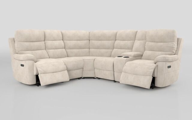Ossett 2 Corner 2 Power Sofa with Right Hand Facing Console & Head Tilt  - poltronesofà at ScS