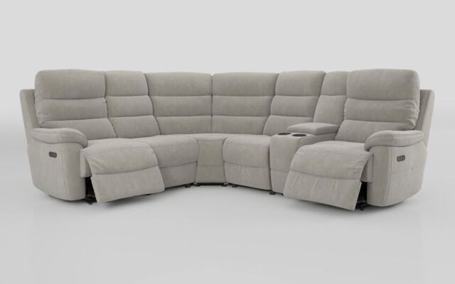 Ossett 2 Corner 2 Power Sofa with Right Hand Facing Console & Head Tilt  - poltronesofà at ScS