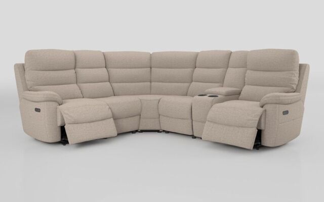 Ossett 2 Corner 2 Power Sofa with Right Hand Facing Console & Head Tilt - poltronesofà at ScS