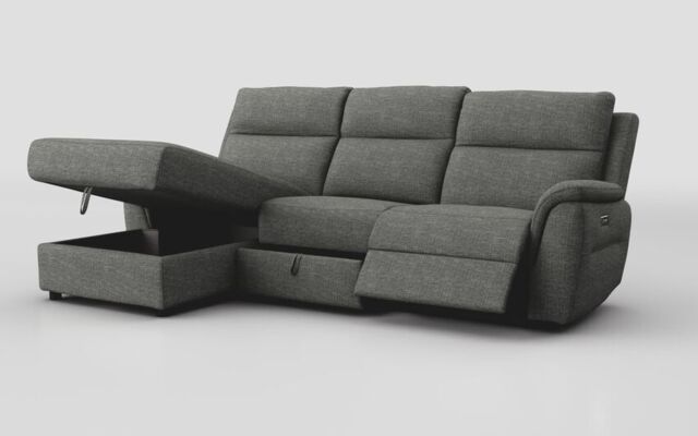 Sogliano 3 Seater Power Recliner Sofa With Drawer & Left Hand Facing Storage Chaise - poltronesofà at ScS