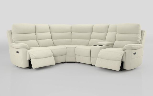 Ossett 2 Corner 2 Power Sofa with Right Hand Facing Console & Head Tilt  - poltronesofà at ScS