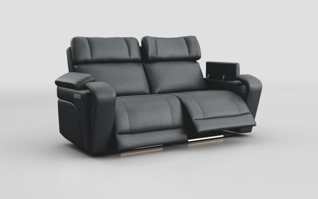 Adstock 3 Seater Power Recliner Sofa with Power Head Tilt, Lumbar, Massage, Audio, Heat & LED Lights - poltronesofà at ScS