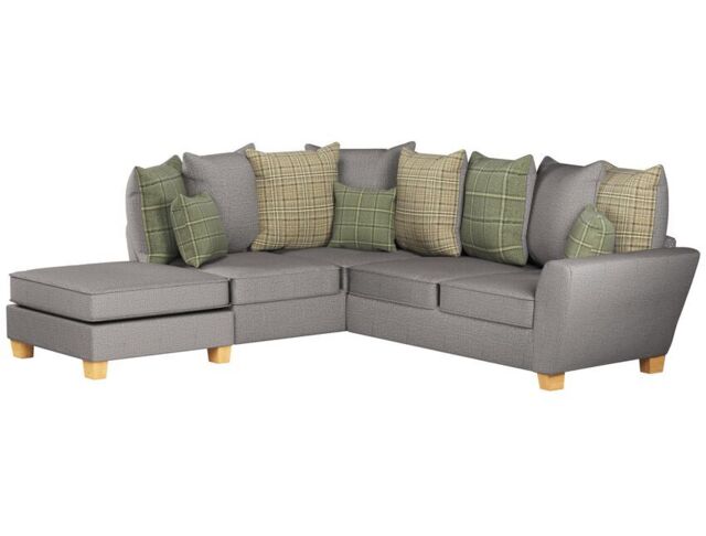 ScS Living Grey Theo Fabric 1 Corner 2 Left Hand Facing Chaise Scatter Back Sofa