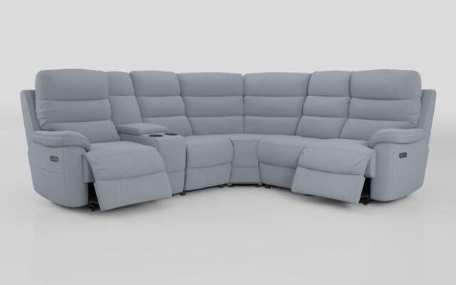 Ossett 2 Corner 2 Power Sofa with Left Hand Facing Console & Head Tilt  - poltronesofà at ScS