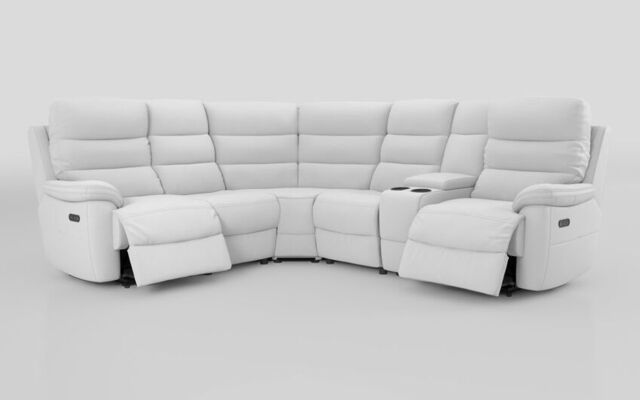 Ossett 2 Corner 2 Power Sofa with Right Hand Facing Console & Head Tilt  - poltronesofà at ScS