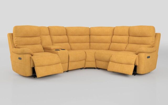 Ossett 2 Corner 2 Power Sofa with Left Hand Facing Console & Head Tilt - poltronesofà at ScS