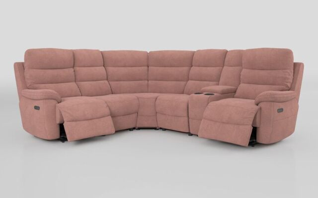 Ossett 2 Corner 2 Power Sofa with Right Hand Facing Console & Head Tilt  - poltronesofà at ScS