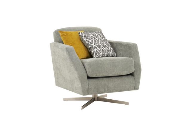ScS Living Grey Haze Fabric Accent Swivel Chair