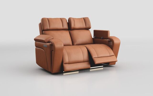 Adstock 2 Seater Power Recliner Sofa with Power Head Tilt, Lumbar, Massage, Audio, Heat & LED Lights - poltronesofà at ScS