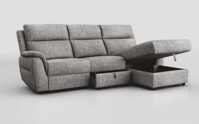 Sogliano 3 Seater Sofa With Drawer & Right Hand Facing Storage Chaise  - poltronesofà at ScS