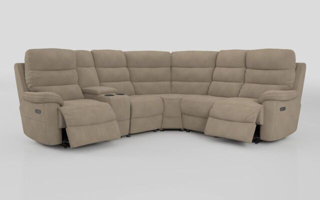 Ossett 2 Corner 2 Power Sofa with Left Hand Facing Console & Head Tilt - poltronesofà at ScS