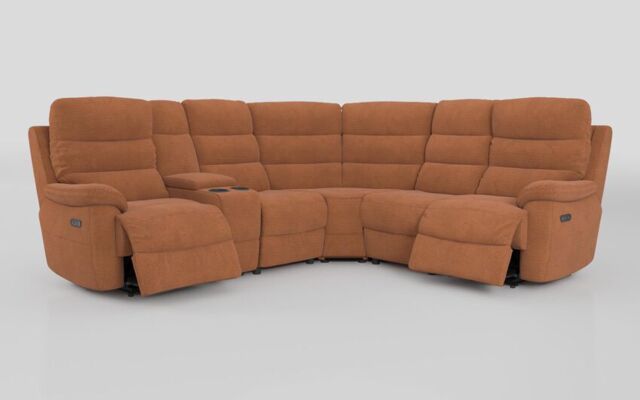Ossett 2 Corner 2 Power Sofa with Left Hand Facing Console & Head Tilt - poltronesofà at ScS