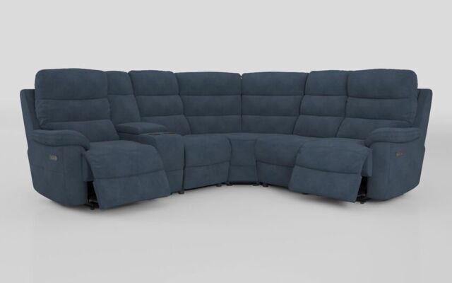 Ossett 2 Corner 2 Power Sofa with Left Hand Facing Console & Head Tilt - poltronesofà at ScS