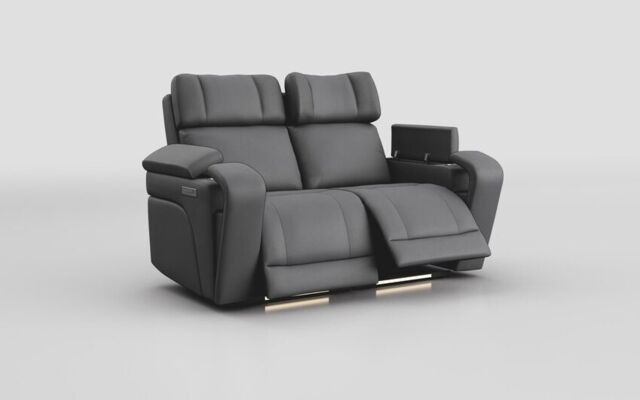 Adstock 2 Seater Power Recliner Sofa with Power Head Tilt, Lumbar, Massage, Audio, Heat & LED Lights - poltronesofà at ScS