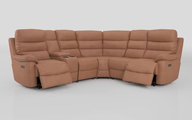 Ossett 2 Corner 2 Power Sofa with Left Hand Facing Console & Head Tilt - poltronesofà at ScS