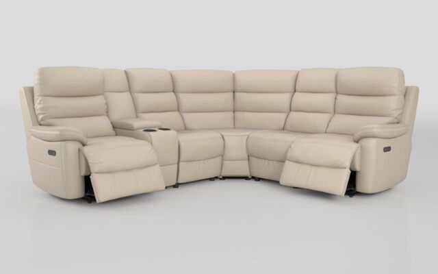 Ossett 2 Corner 2 Power Sofa with Left Hand Facing Console & Head Tilt - poltronesofà at ScS