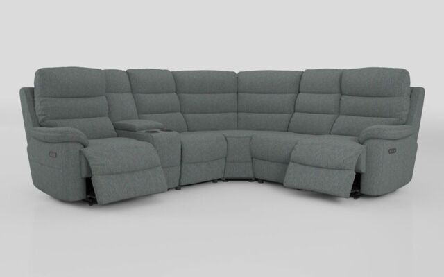 Ossett 2 Corner 2 Power Sofa with Left Hand Facing Console & Head Tilt  - poltronesofà at ScS