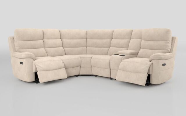 Ossett 2 Corner 2 Power Sofa with Right Hand Facing Console & Head Tilt - poltronesofà at ScS