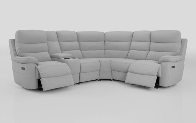 Ossett 2 Corner 2 Power Sofa with Left Hand Facing Console & Head Tilt  - poltronesofà at ScS