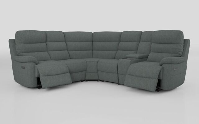 Ossett 2 Corner 2 Power Sofa with Right Hand Facing Console & Head Tilt - poltronesofà at ScS