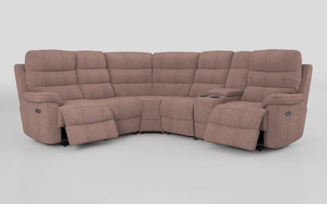 Ossett 2 Corner 2 Power Sofa with Right Hand Facing Console & Head Tilt - poltronesofà at ScS