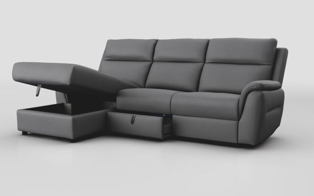 Sogliano 3 Seater Sofa With Drawer & Left Hand Facing Storage Chaise - poltronesofà at ScS