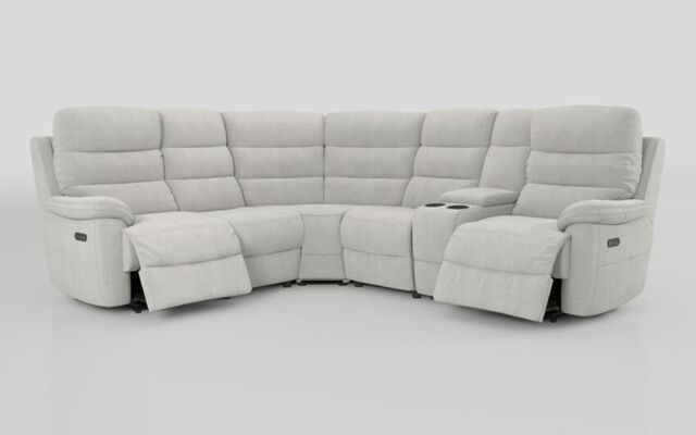 Ossett 2 Corner 2 Power Sofa with Right Hand Facing Console & Head Tilt - poltronesofà at ScS
