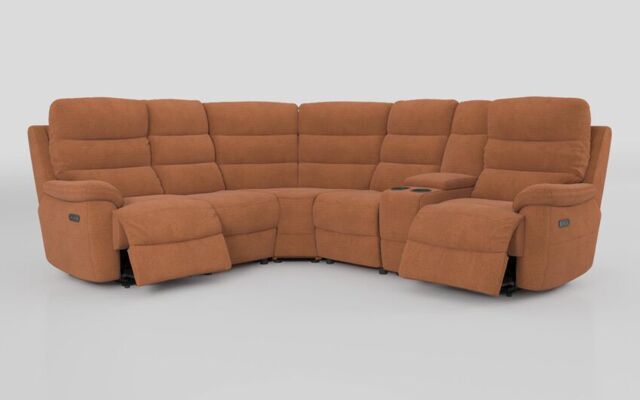 Ossett 2 Corner 2 Power Sofa with Right Hand Facing Console & Head Tilt  - poltronesofà at ScS