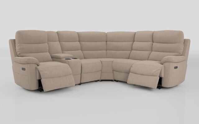 Ossett 2 Corner 2 Power Sofa with Left Hand Facing Console & Head Tilt  - poltronesofà at ScS