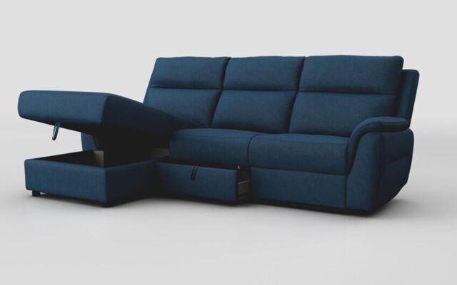 Sogliano 3 Seater Sofa With Drawer & Left Hand Facing Storage Chaise  - poltronesofà at ScS
