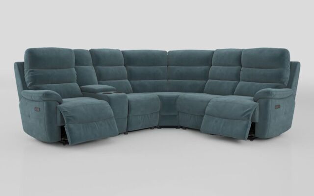 Ossett 2 Corner 2 Power Sofa with Left Hand Facing Console & Head Tilt - poltronesofà at ScS