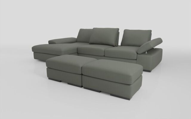 Savazza 4 Seater Sofa with Left Hand Facing Lounger & Two Ottoman Footstools - poltronesofà at ScS