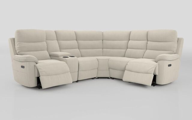 Ossett 2 Corner 2 Power Sofa with Left Hand Facing Console & Head Tilt - poltronesofà at ScS