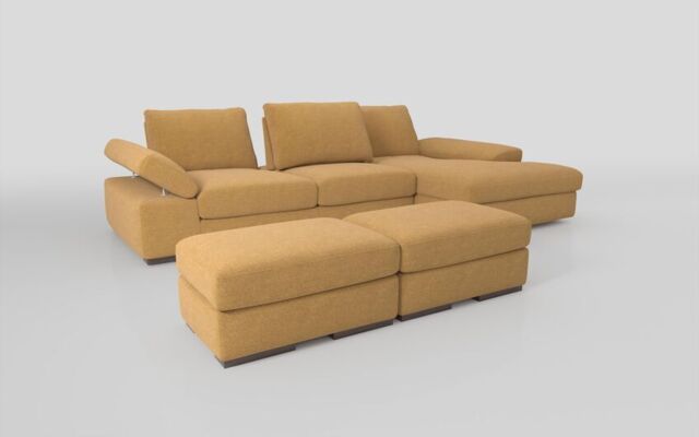 Savazza 4 Seater Sofa with Adjustable Back Rest Right Hand Facing Lounger & Two Ottoman Footstools  - poltronesofà at ScS