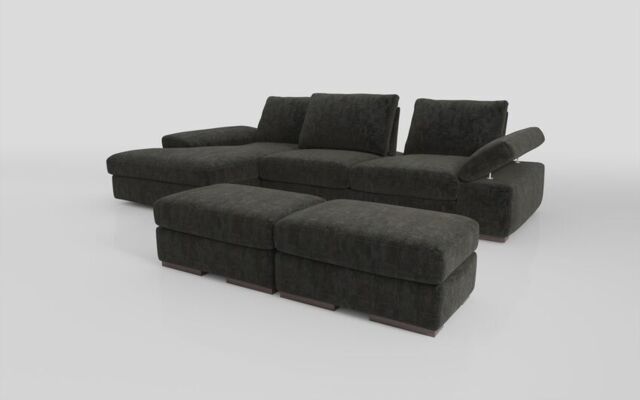 Savazza 4 Seater Sofa with Left Hand Facing Lounger & Two Ottoman Footstools  - poltronesofà at ScS