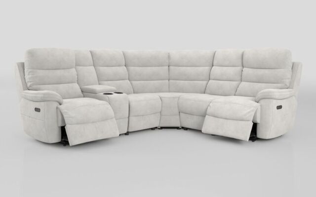 Ossett 2 Corner 2 Power Sofa with Left Hand Facing Console & Head Tilt - poltronesofà at ScS