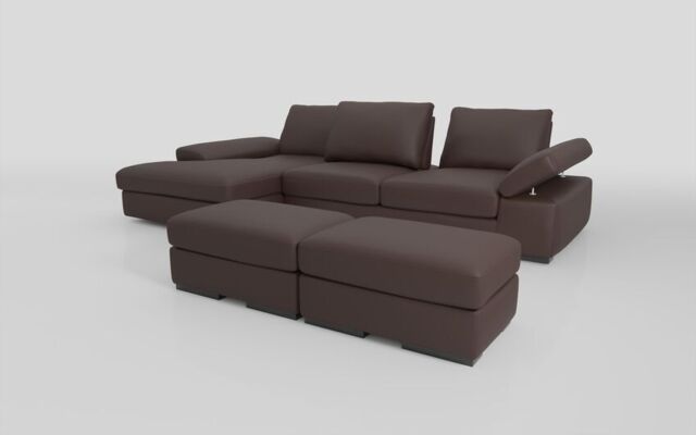 Savazza 4 Seater Sofa with Left Hand Facing Lounger & Two Ottoman Footstools - poltronesofà at ScS