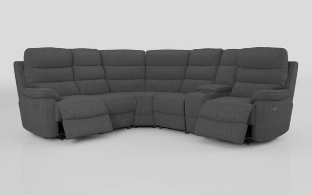 Ossett 2 Corner 2 Power Sofa with Right Hand Facing Console & Head Tilt  - poltronesofà at ScS