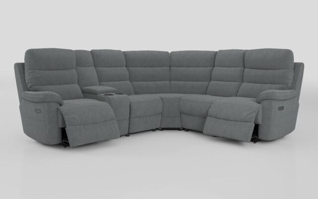 Ossett 2 Corner 2 Power Sofa with Left Hand Facing Console & Head Tilt - poltronesofà at ScS