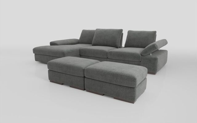 Savazza 4 Seater Sofa with Left Hand Facing Lounger & Two Ottoman Footstools - poltronesofà at ScS