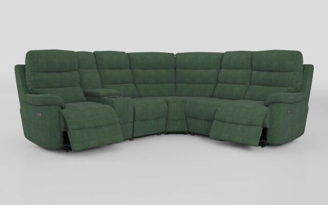 Ossett 2 Corner 2 Power Sofa with Left Hand Facing Console & Head Tilt - poltronesofà at ScS