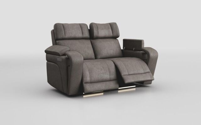 Adstock 2 Seater Power Recliner Sofa with Power Head Tilt, Lumbar, Massage, Audio, Heat & LED Lights - poltronesofà at ScS