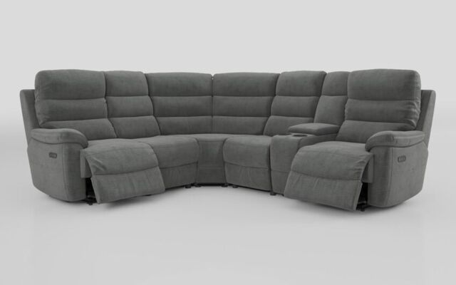 Ossett 2 Corner 2 Power Sofa with Right Hand Facing Console & Head Tilt - poltronesofà at ScS